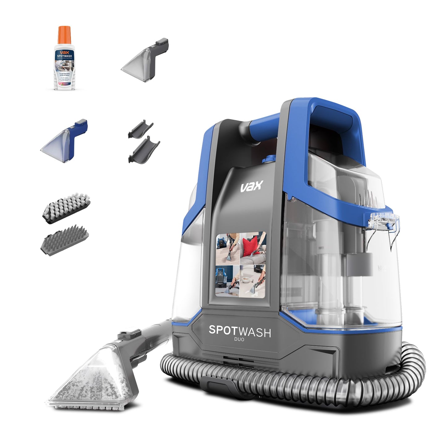 Fleckenreiniger Gerät für Teppiche & Polster, Mit Haustier-Aufsatz, Multi-Oberflächen-Düsen, Reinigungslösung & Zubehör für die tägliche Sauberkeit